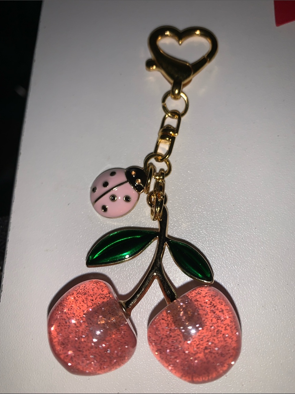 Cherry & Ladybug purse/bag charm keychain
